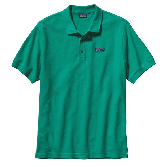 Patagonia Other - Patagonia P6 Pique Polo Shirt Men’s Large Green Short Sleeve Organic Cotton